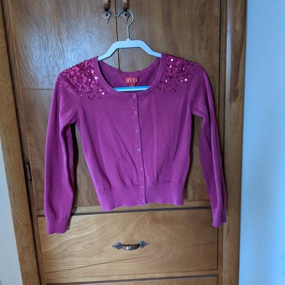 Purple/Fushia-ish Sequin Cardigan - Picture 5 of 9